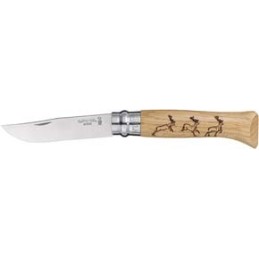 COLTELLI OPINEL VIROBLOC PIROGRAFATI CERVO 8VRI