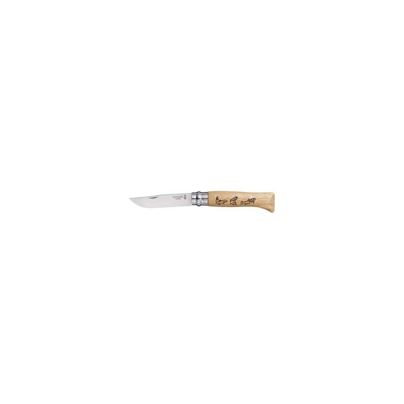 COLTELLI OPINEL VIROBLOC PIROGRAFATI PESCI 8VRI