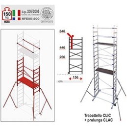 KIT PROLUNGA CLAC MT.2,08 PER TRABATTELLO PINNA CLIC