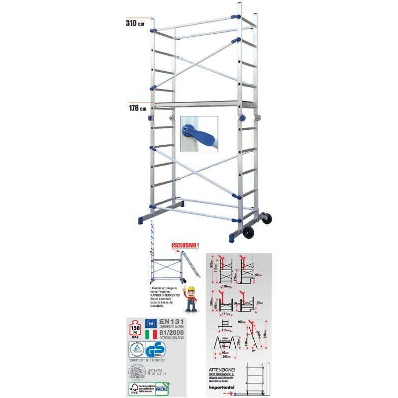 TRABATTELLO ALLUMINIO RIPIEGABILE FACAL PINNA MT3,10