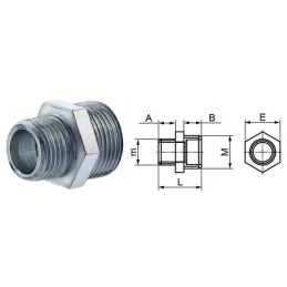 RACCORDI FILETTATI ACCIAIO ZINCATO M-M 3/4X1/2 245