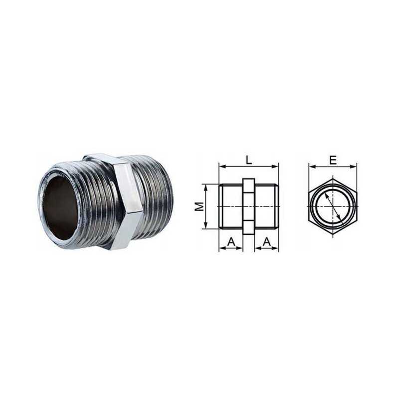 RACCORDI FILETTATI ACCIAIO ZINCATO M-M 3/4 280