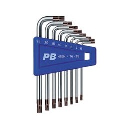 CHIAVI TORX PIEGATE CROMATE 8 PZ PB ART.410 H-6-25 SWISS TOOLS