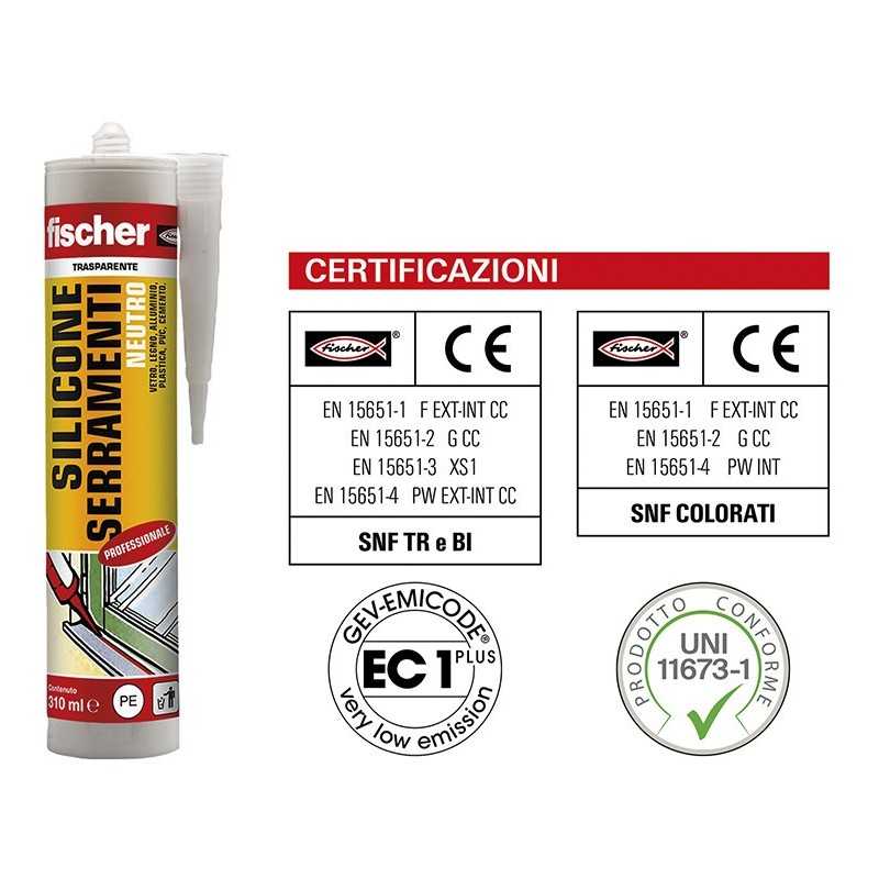 SILICONE NEUTRO FISCHER SFN SERRAMENTI GRIGIO 7004 SILICONE NEUTRO FISCHER SFN SERRAMENTI GRIGIO 7004