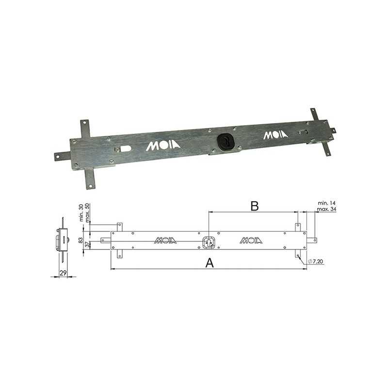 SERRATURA MOIA A FASCIA PER PORTA BASCULANTE 156B 90CM