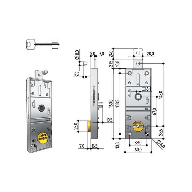 SERRATURE PREFER DOPPIA MAPPA 1 CHIUSURA ART.8651