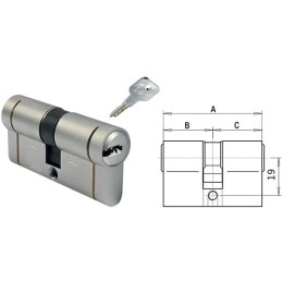CILINDRO TITAN - DOM I6 CHIAVE-CHIAVE FRIZIONATO 35-35