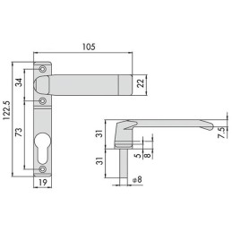 MANIGLIA RIBASSATA CISA ART.6003.00