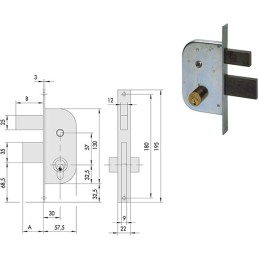 SERRATURA CISA INFILARE PER CANCELLI ART.42420.30