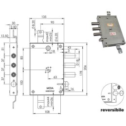 SERRATURE MOIA 614/370 3+S E63
