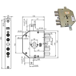 SERRATURE MOIA CP954 2+S+2 E60