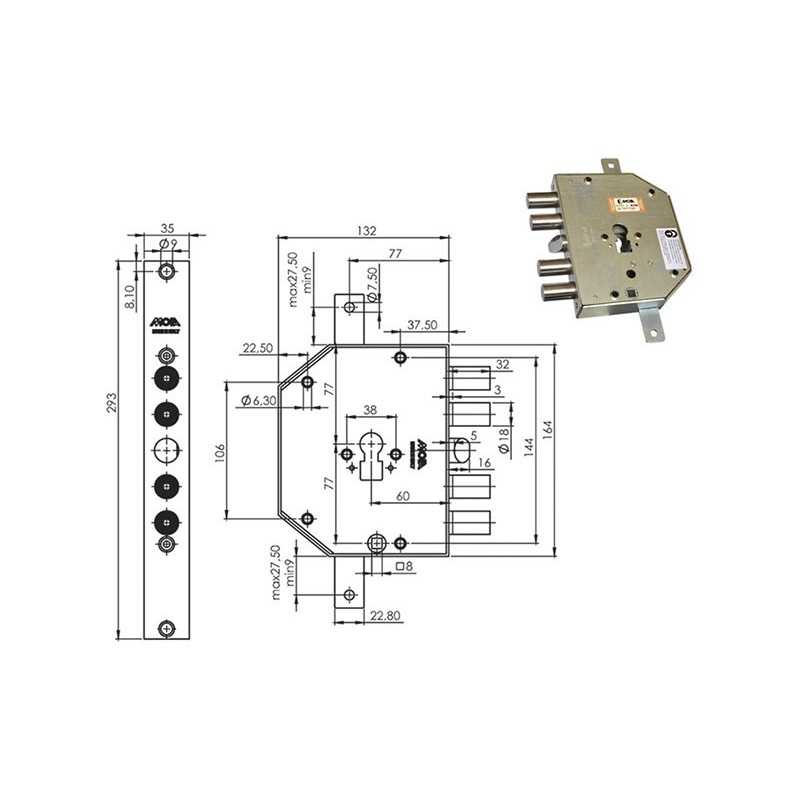 SERRATURE MOIA CP954 2+S+2 E60