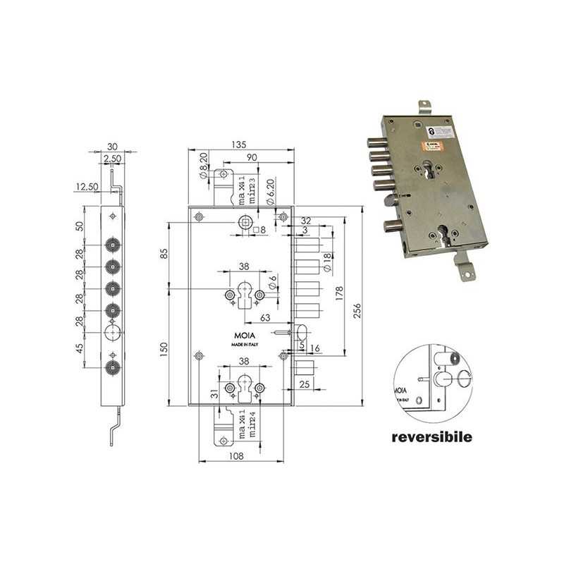 SERRATURE MOIA 6554/280DFB/S1 E63 4S1