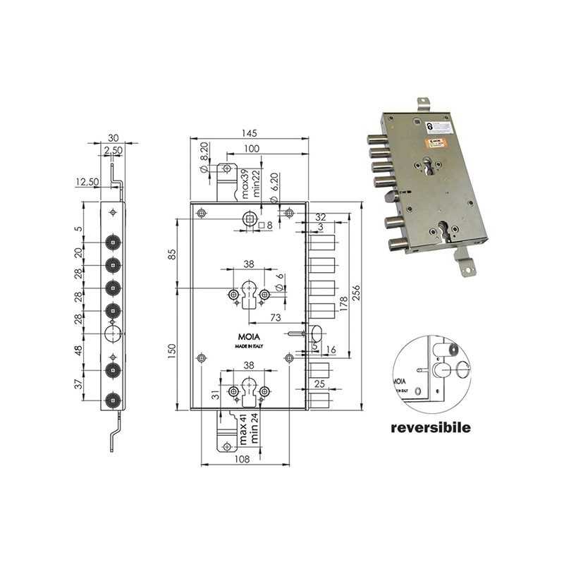 SERRATURE MOIA 6554/281DFB/S2 E63 4S2