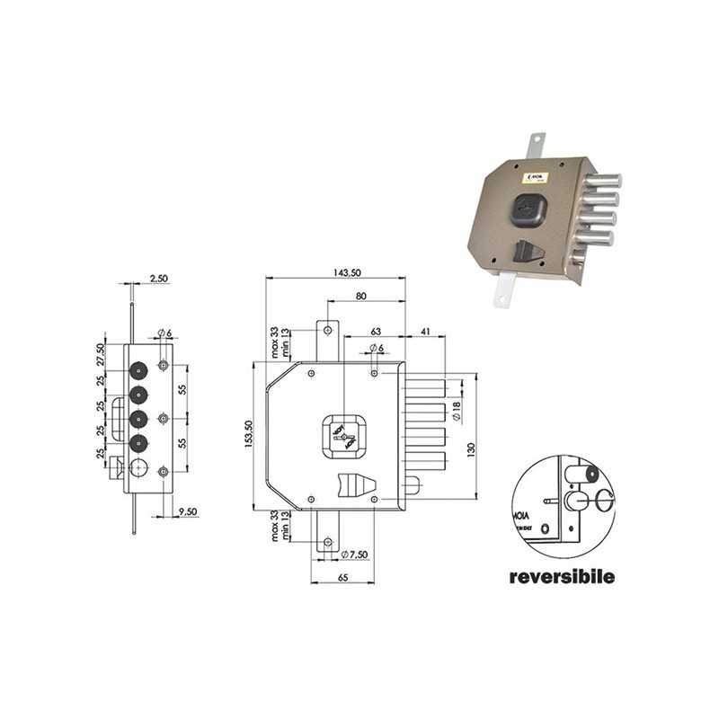 SERRATURE MOIA G414 DM TRIPL 4+S