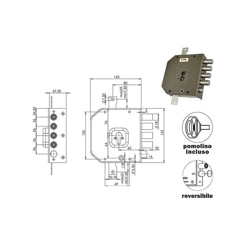 SERRATURE MOIA A454 TRIPL 4+S