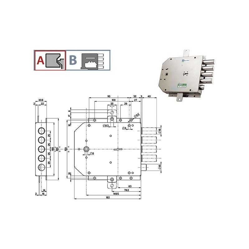 SERRATURE MOTTURA PORTE BLINDATE 50555