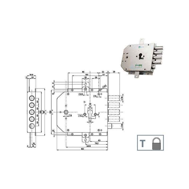 SERRATURE MOTTURA PORTE BLINDATE 85555