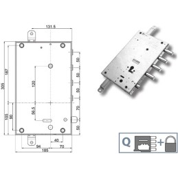 SERRATURE MOTTURA PORTE BLINDATE 898461DE