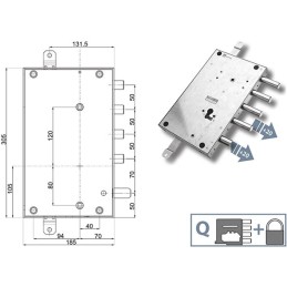 SERRATURE MOTTURA PORTE BLINDATE 898461GR