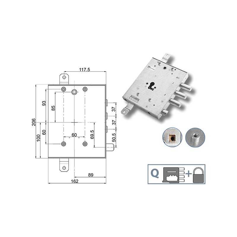 SERRATURE MOTTURA PORTE BLINDATE 898571GR