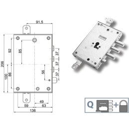 SERRATURE MOTTURA PORTE BLINDATE 898571TO