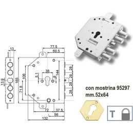 SERRATURE MOTTURA PORTE BLINDATE 89C855