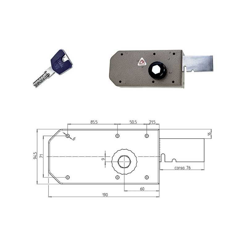 SERRATURA CR APPLICARE CILINDRO TONDO K55 3700