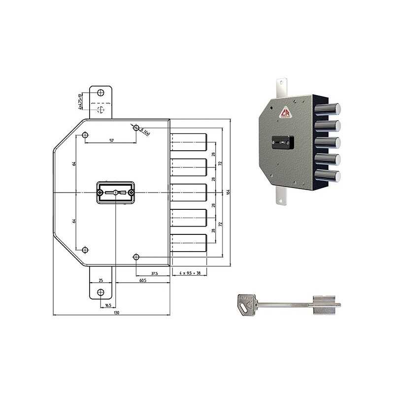 SERRATURE CR APPLICARE TRIPLICE DOPPIA MAPPA PLUS 2200