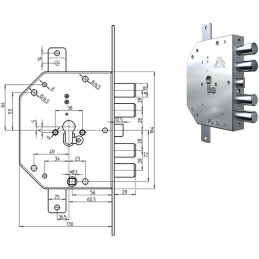 SERRATURE CR PER PORTE BLINDATE 2155PE/28