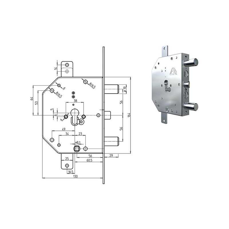 SERRATURE CR PER PORTE BLINDATE 2155PE/56