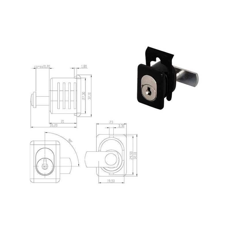 SERRATURE PER MOBILI OMR 220315 PULSANTE C/LEVA