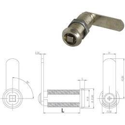 SERRATURE PER MOBILI OMR 165796 CHIAVE QUADRO7