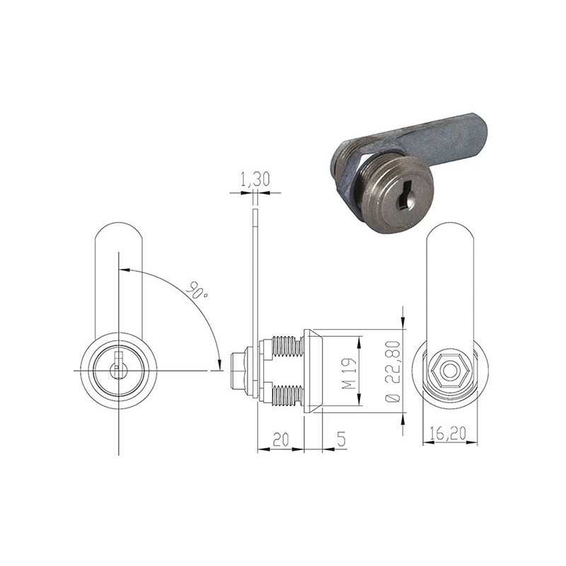 SERRATURE PER MOBILI OMR 165580 D.19