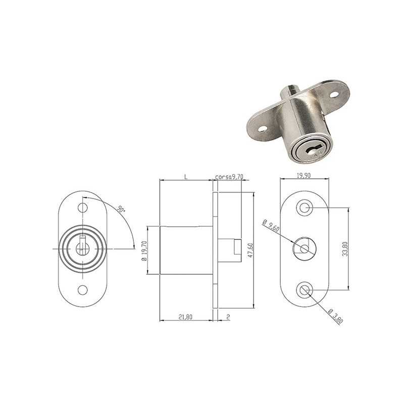 SERRATURE PER MOBILI OMR PULSANTE 163500