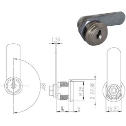 SERRATURE PER MOBILI OMR 180° DIAM.19 UNIVERSALI 163425