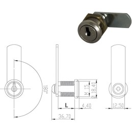 SERRATURE PER MOBILI OMR 163418 D.15 180°