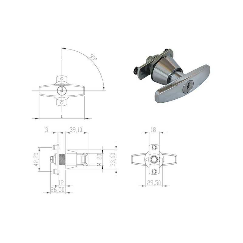 SERRATURA PER MOBILI/QUADRI ELETTRICI OMR 220050 A MANIGLIA