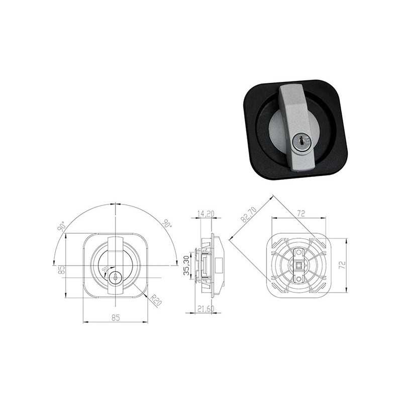 SERRATURA PER MOBILI OMR ME-BAT A MANIGLIA 165627