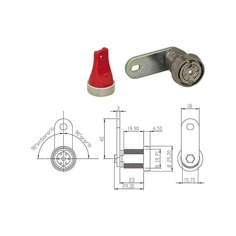 SERRATURE PER MOBILI OMR CHIAVE JACK 100750 SERRATURE PER MOBILI OMR CHIAVE JACK 100750