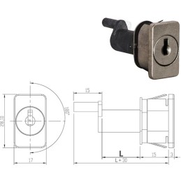 SERRATURE PER MOBILI OMR X CASSETTIERE 10MM 163432