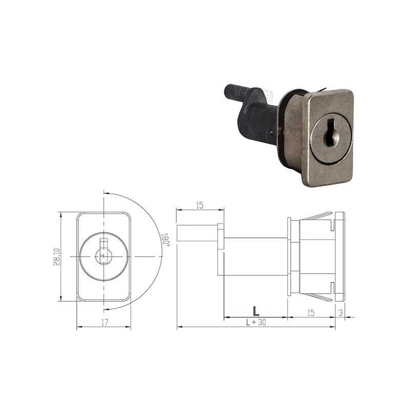 SERRATURE PER MOBILI OMR X CASSETTIERE 10MM 163432