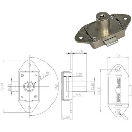 SERRATURE PER MOBILI OMR 240401 3 ASTE ROTANTI