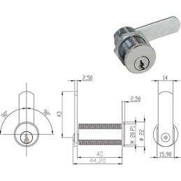 SERRATURE PER MOBILI OMR 90+90 D.19 UNIVERSALE 63255