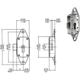 SERRATURE PER MOBILI MERONI-CAS M85 BRONZO