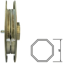 PULEGGIA CON CALOTTA OTTAGONALE 60 LISCIA D. 220