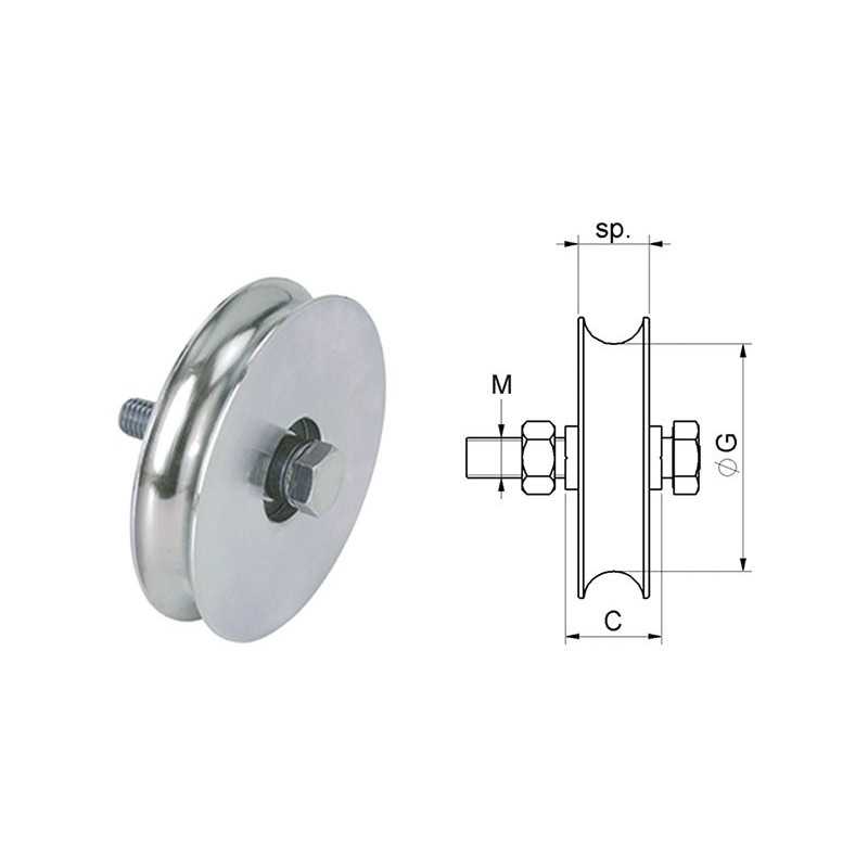 RUOTE PER CANCELLI SCORR. GOLA TONDA COMBI ART.400 D. 80/16