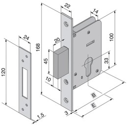 SERRATURE WELKA 020 INFILARE PER LEGNO