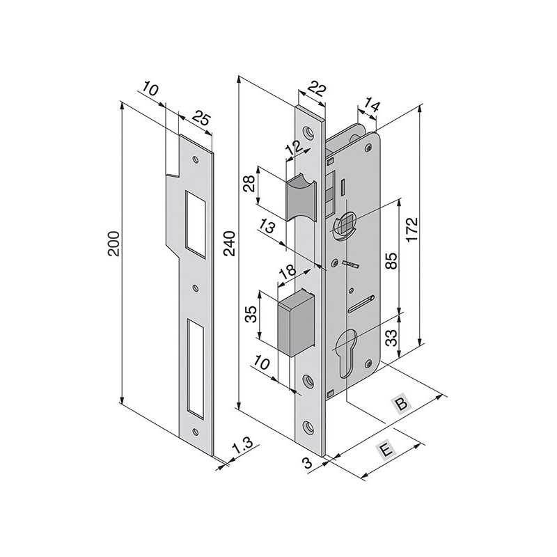 SERRATURE WELKA 015. INFILARE PER LEGNO