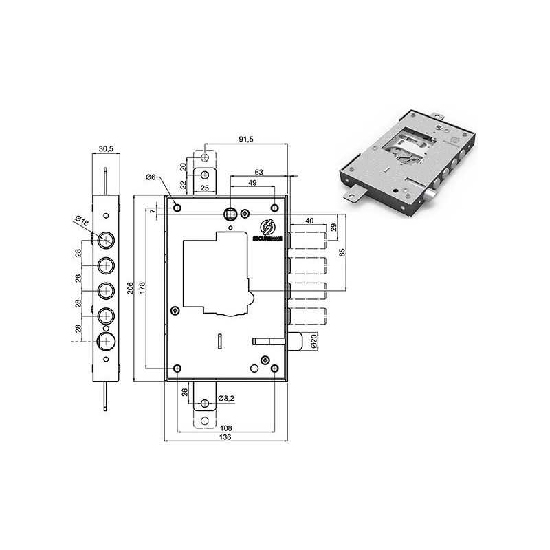 SERRATURE SECUREMME PORTE BLINDATE 2501.28